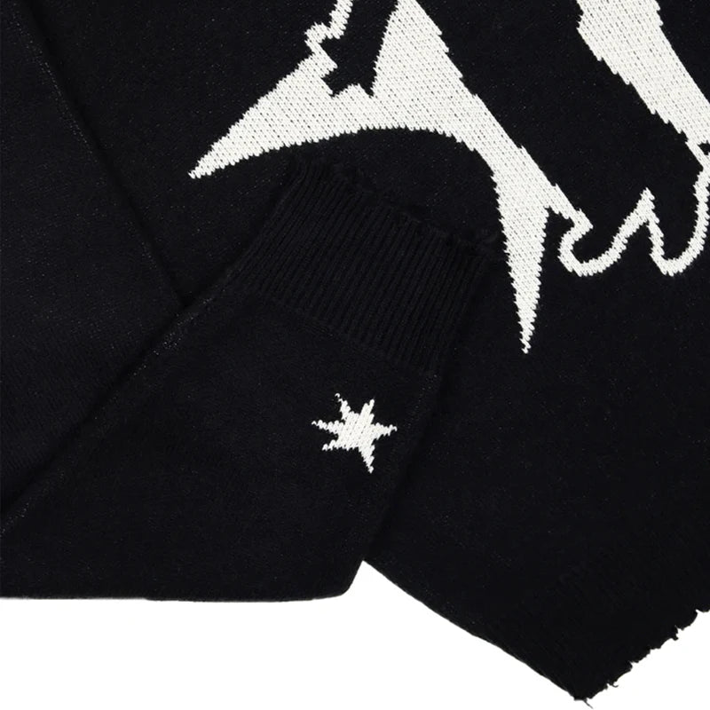 Men'S Winter Sweater Pullovers Knit Long Sleeve Tops Hip Hop Korean Fashion Harajuku Jumper Gorhic Coat Y2K Streetwear Clothing