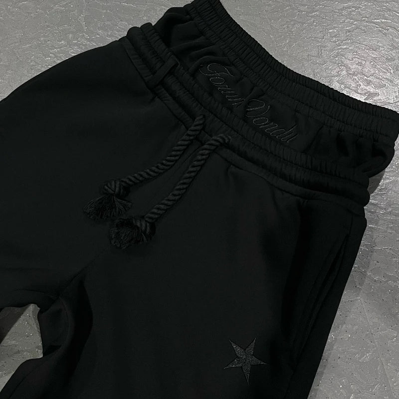 Y2K Men Joggers Gothic Trendy Double Waist Unisex Cotton Sweatpants Hip Hop American Style Retro High Street Casual Track Pants
