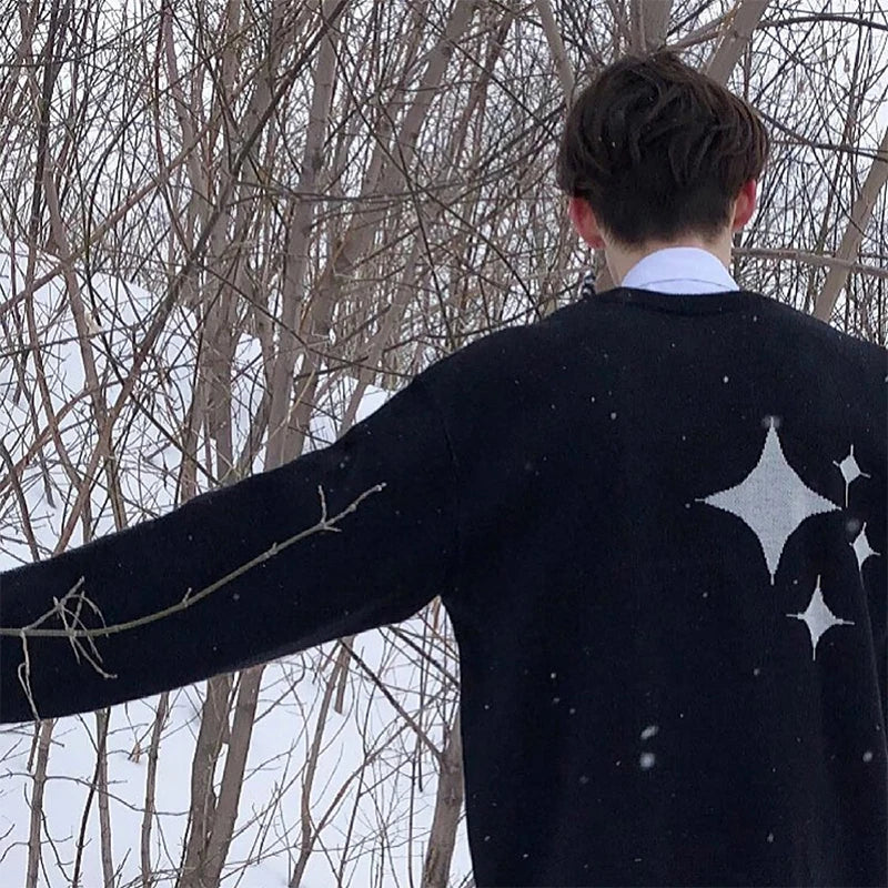 Gothic Men'S Pullovers Sweaters Women'S Knitted Streetwear Maiden Oversized Harajuku O Neck Vintage Knitwear Y2K Clothing