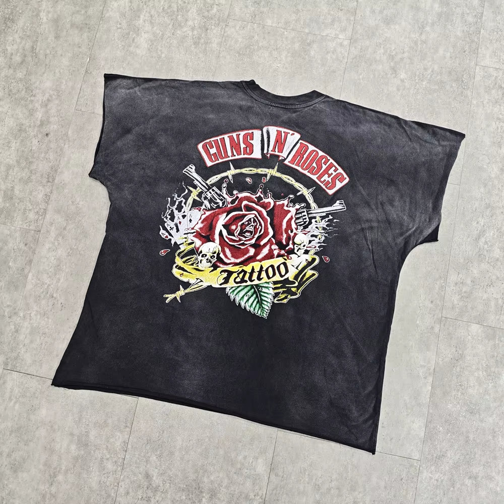 Yao888 Punk Band Rock Roll Streetwear Hiphop Baggy Tops Tank Men Clothing Casual Sleeveless Cotton High Quality Vest for Men