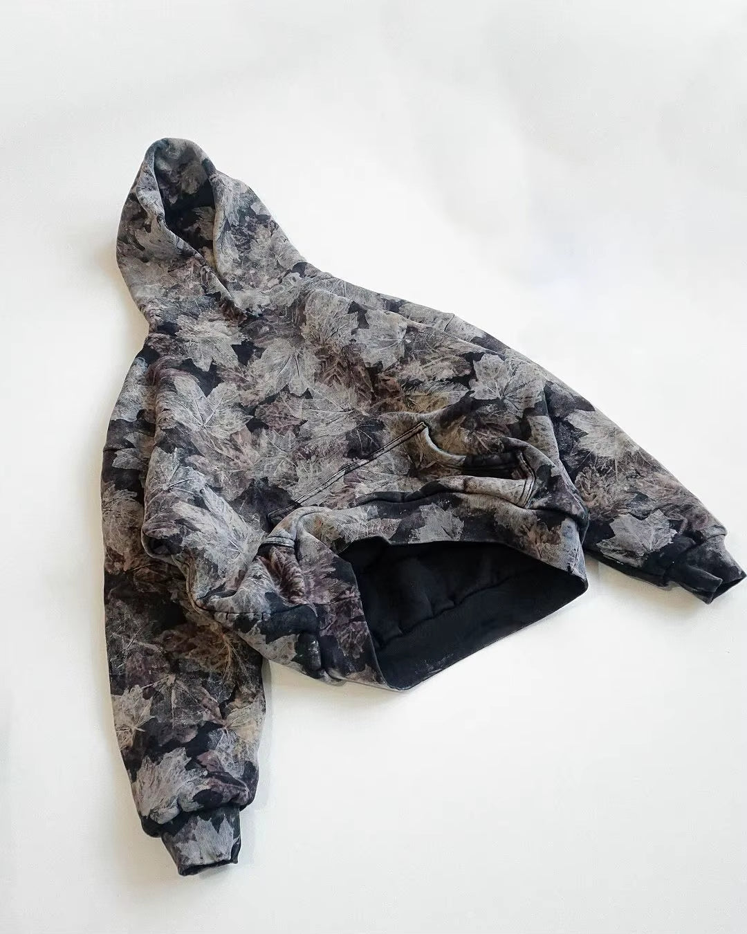 High Street Harajuku New Camouflage Leaf Pattern Hoodie Y2K Sweatshirt Goth Men Clothing Casual Thickened Hoodie Pullover Tops