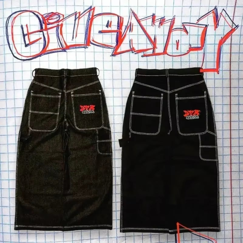 Y2K Baggy Jeans Men Harajuku 2000S Vintage Embroidered High Quality Jeans New Hip Hop Streetwear Men Women Casual Wide Leg Jeans