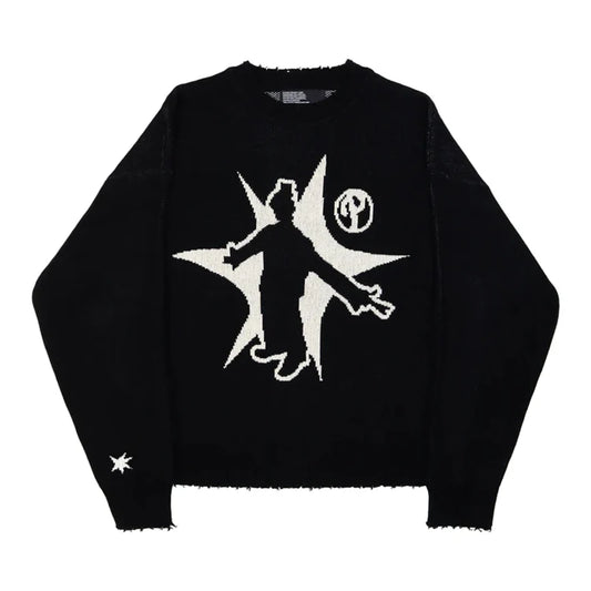 Men'S Winter Sweater Pullovers Knit Long Sleeve Tops Hip Hop Korean Fashion Harajuku Jumper Gorhic Coat Y2K Streetwear Clothing