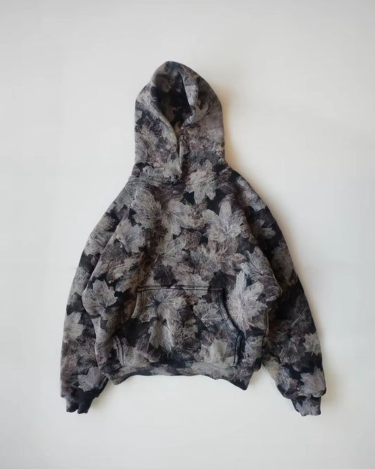 High Street Harajuku New Camouflage Leaf Pattern Hoodie Y2K Sweatshirt Goth Men Clothing Casual Thickened Hoodie Pullover Tops